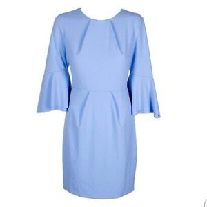 Betsy & Adam Dusty Blue Bell Sleeve Dress